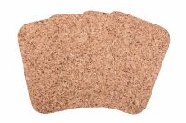 Rechthoekige kurken onderzetter groot 40 / 30cm decorset 4 st - 2